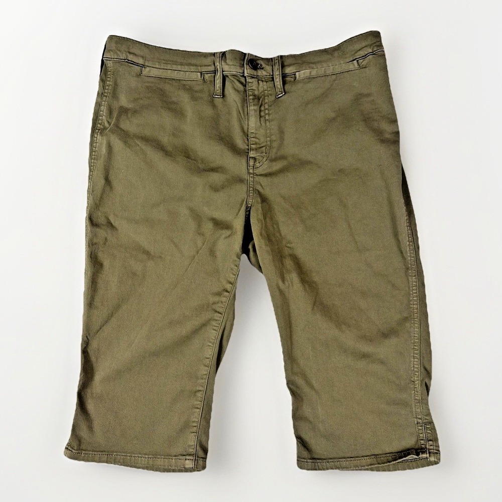 Madwell Shorts Womens 32 Olive Green Stretch Twill Mid Rise Casual Chino